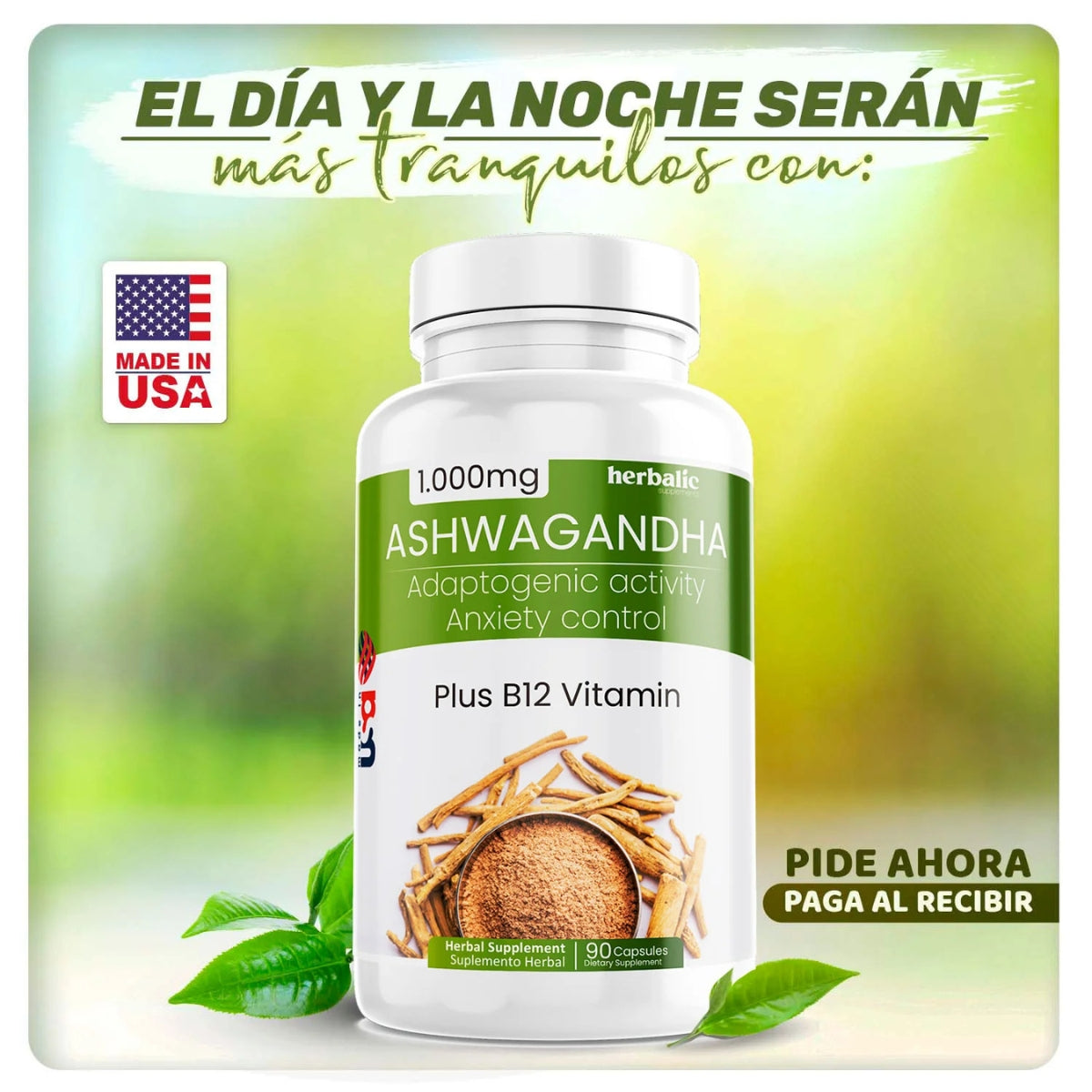 Ashwagandha 1000 mg Alivia el estrés y la ansiedad