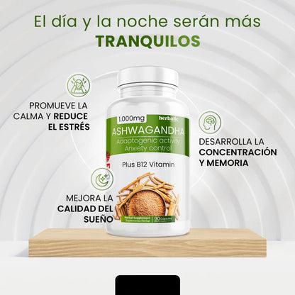 Ashwagandha 1000 mg Alivia el estrés y la ansiedad