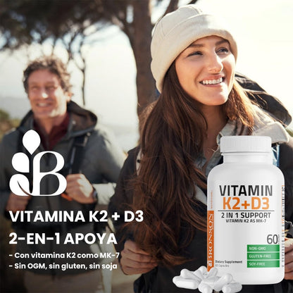 Bronson - Suplemento de vitamina K2 con D3
