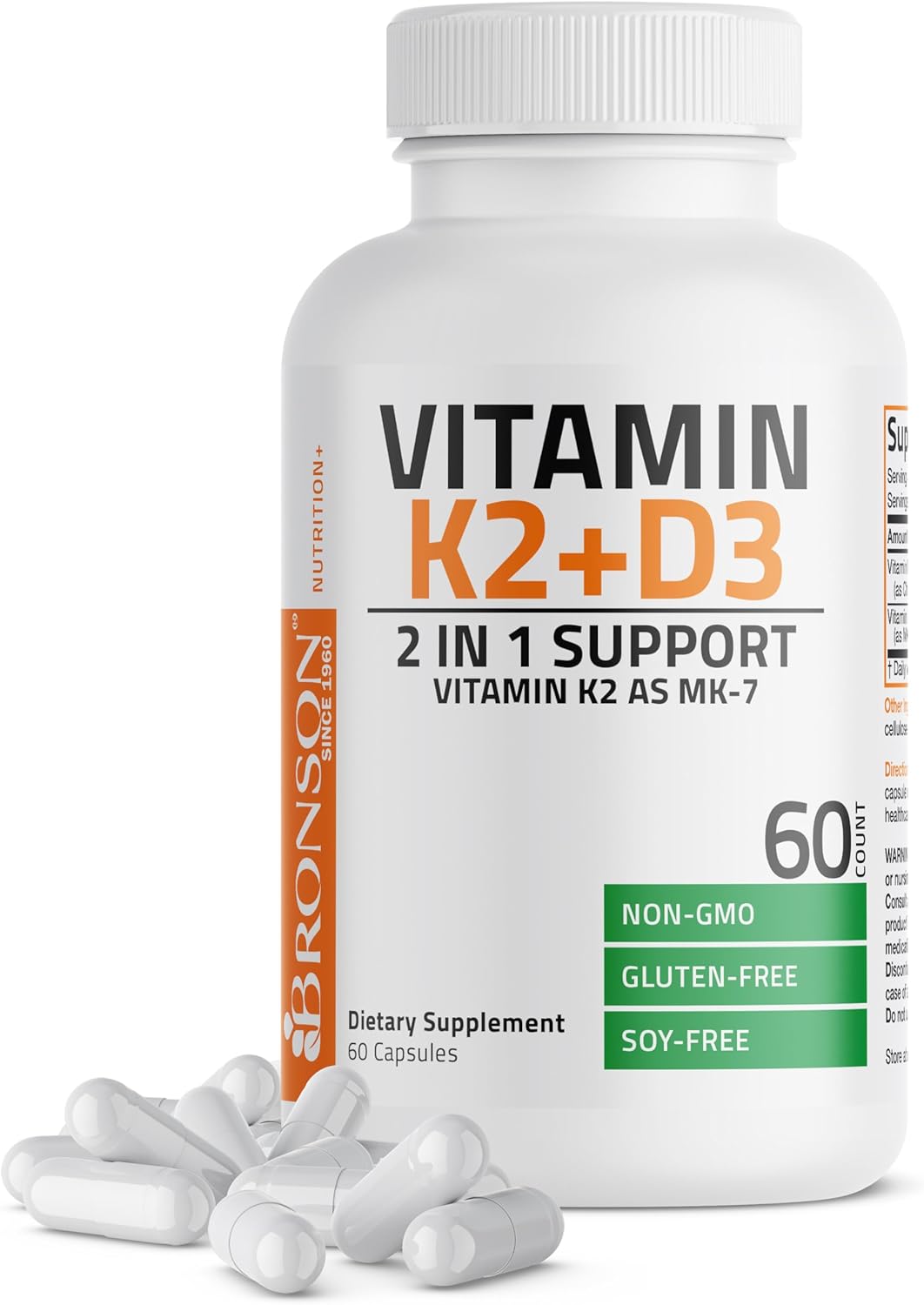 Bronson - Suplemento de vitamina K2 con D3