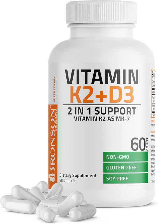 Bronson - Suplemento de vitamina K2 con D3